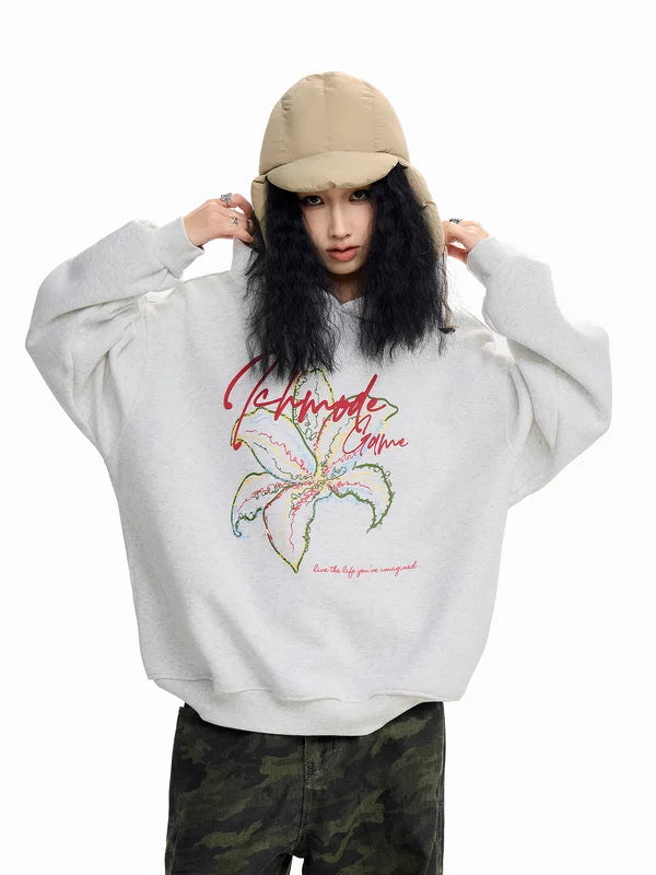 ,5869490964342,5869490964345,5869490964348,5869490964351, Graphic Print Oversized Hooded Sweatshirt