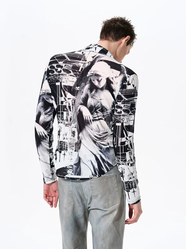 Graphic Print Slim Fit Long-Sleeve Shirt 2