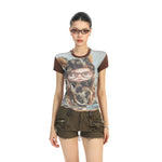 6197886895370,6197886895371,6197886895372, Graphic Print Slim Fit Short Sleeve T-Shirt