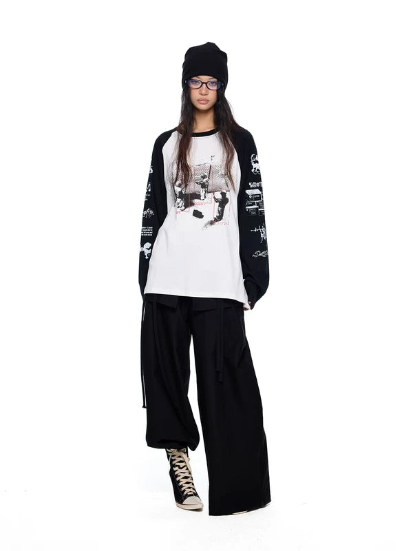 Graphic Raglan Long-Sleeve Streetwear Turtleneck 3
