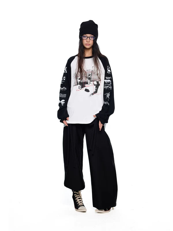 Graphic Raglan Long-Sleeve Streetwear Turtleneck 5