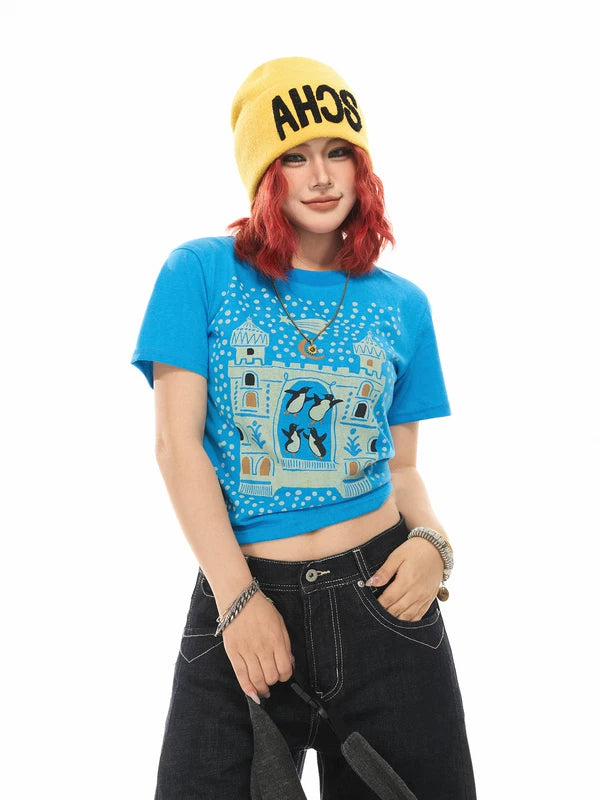 Graphic Short-Sleeve Cropped T-Shirt 3