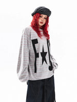 Graphic Star Letter Print Long-Sleeve T-Shirt 2