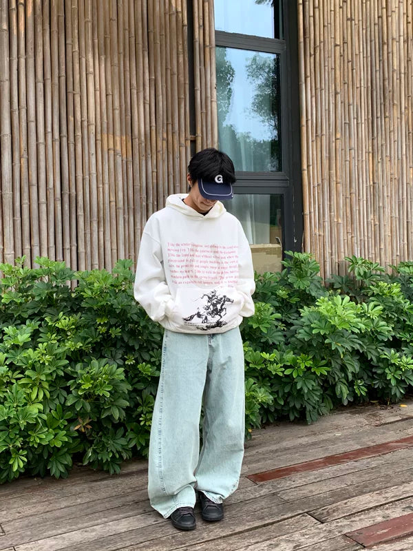 Graphic Text Print Pullover Hoodie 3