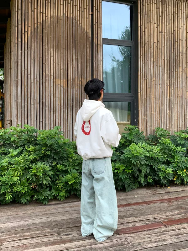 Graphic Text Print Pullover Hoodie 4