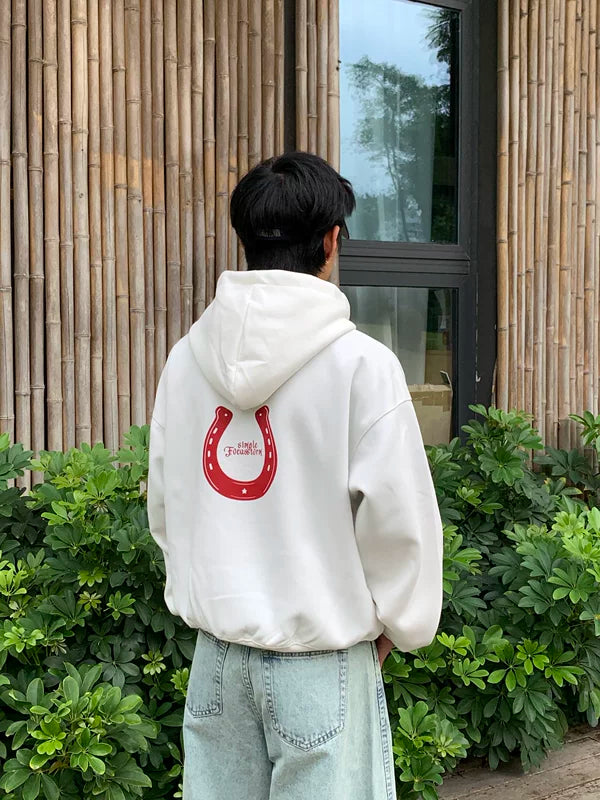 Graphic Text Print Pullover Hoodie 5