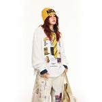 Graphic Waffle Knit Long Sleeve Pullover 3