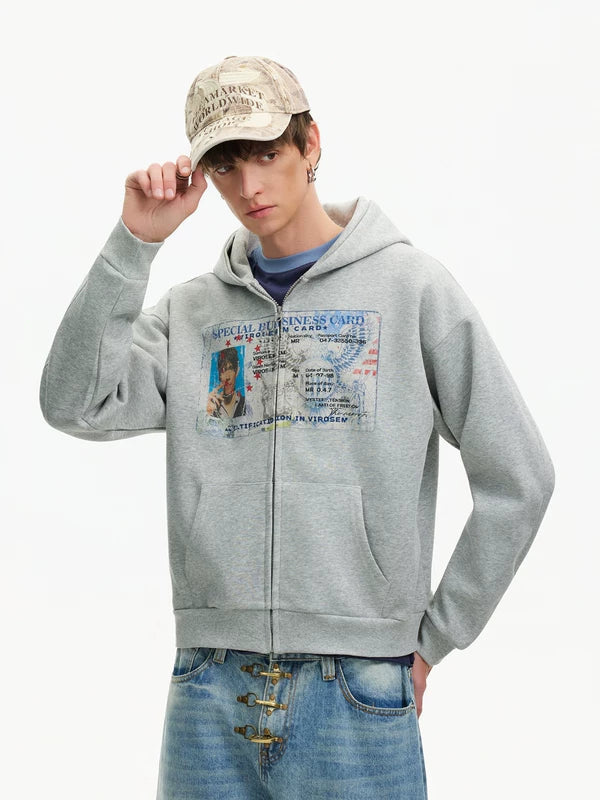 Graphic Zip Up Hoodie Jacket 2