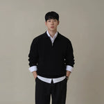 1627207:28341,6011581352428,1627207:28341,6011581352426,1627207:28341,6011581352427,6011581352428,6011581352426,6011581352427, Half-Zip Lapel Knit Commuter Sweater