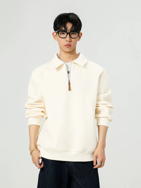 Half-Zip Polo Collar Sweatshirt 5