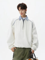 Half-Zip Polo Neck Sweatshirt Hoodie 5