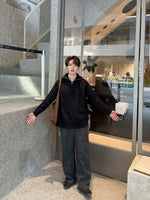 Half Zip Ribbed Stand Collar Sweater 2