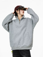 Half-Zip Stand Collar Oversized Sweatshirt 4