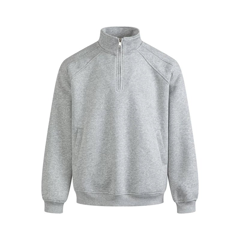 5869687775199,5869687775200,5869687775201,5869687775202, Half-Zip Stand Collar Oversized Sweatshirt