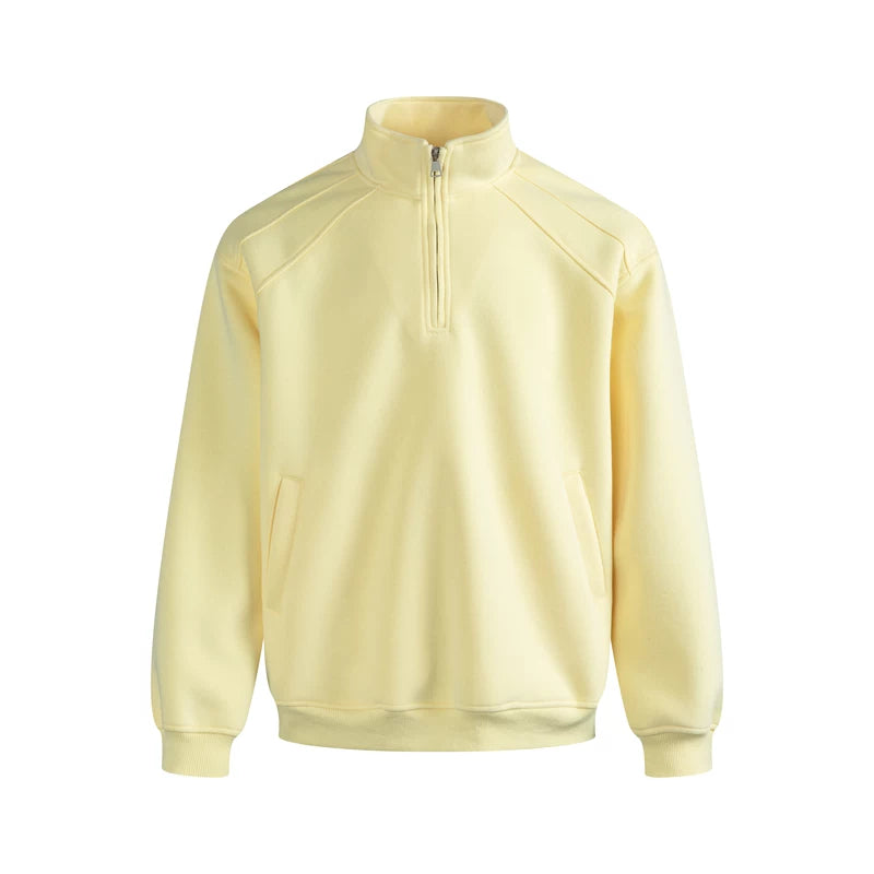 5869687775207,5869687775208,5869687775209,5869687775210, Half-Zip Stand Collar Oversized Sweatshirt