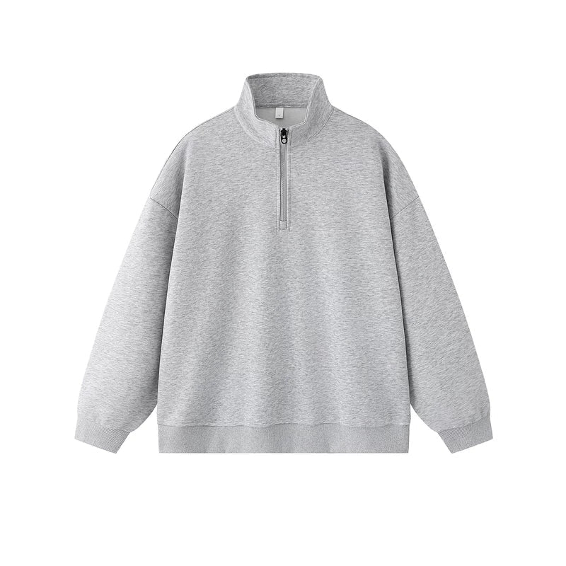 6180863215859,6180863215860,6180863215861,6180863215862,6180863215863,6180863215864, Half-Zip Stand Collar Pullover Sweatshirt