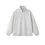 6180863215865,6180863215866,6180863215867,6180863215868,6180863215869,6180863215870, Half-Zip Stand Collar Pullover Sweatshirt