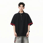 25409:28341,6011803816178,25409:28341,6011803816179,25409:28341,6011803816180,25409:28341,6011803816181,25409:28341,6011803816182,6011803816178,6011803816179,6011803816180,6011803816181,6011803816182, Half Zip Stand Collar Short Sleeve T-Shirt