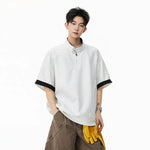 25409:28320,6011803816183,25409:28320,6011803816184,25409:28320,6011803816185,25409:28320,6011803816186,25409:28320,6011803816187,6011803816183,6011803816184,6011803816185,6011803816186,6011803816187, Half Zip Stand Collar Short Sleeve T-Shirt