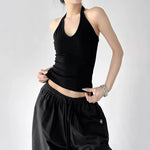6032259748162,6032259748163,6032259748164,6032259748165, Halter Neck Slim Fit Tank Top