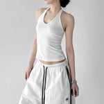 6032259748170,6032259748171,6032259748172,6032259748173, Halter Neck Slim Fit Tank Top