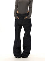 Hand-Sewn Wheat Ear Flare Jeans Pants 2