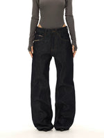 Hand-Sewn Wheat Ear Flare Jeans Pants 3