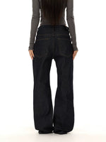 Hand-Sewn Wheat Ear Flare Jeans Pants 4