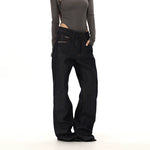 6197585382658,6197585382659,6197585382660,6197585382661,6197585382662, Hand-Sewn Wheat Ear Flare Jeans Pants