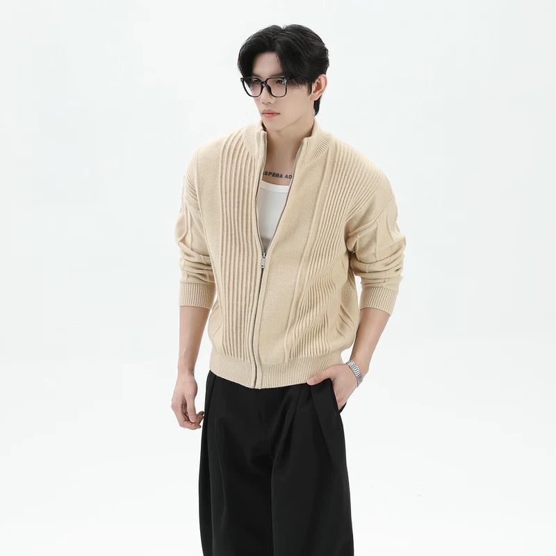 Heavyweight Anti-Pilling Stand Collar Knit Cardigan 4