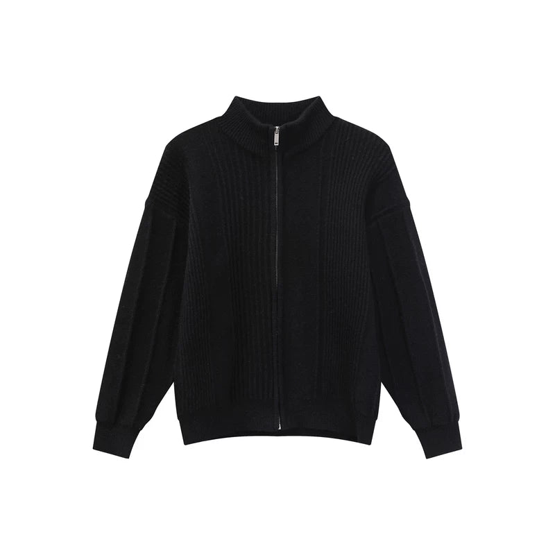 1627207:28341,6012874097017,1627207:28341,6012874097016,1627207:28341,6012874097015,6012874097017,6012874097016,6012874097015, Heavyweight Anti-Pilling Stand Collar Knit Cardigan