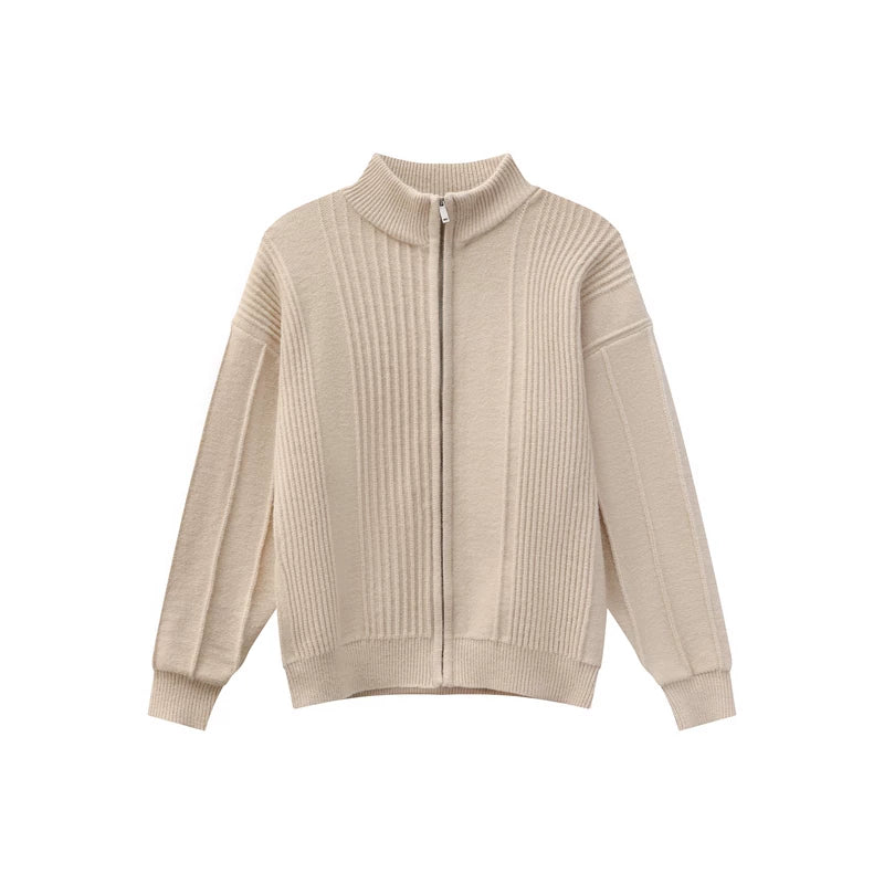 1627207:28331,6012161112678,1627207:28331,6012161112676,1627207:28331,6012161112677,6012161112678,6012161112676,6012161112677, Heavyweight Anti-Pilling Stand Collar Knit Cardigan