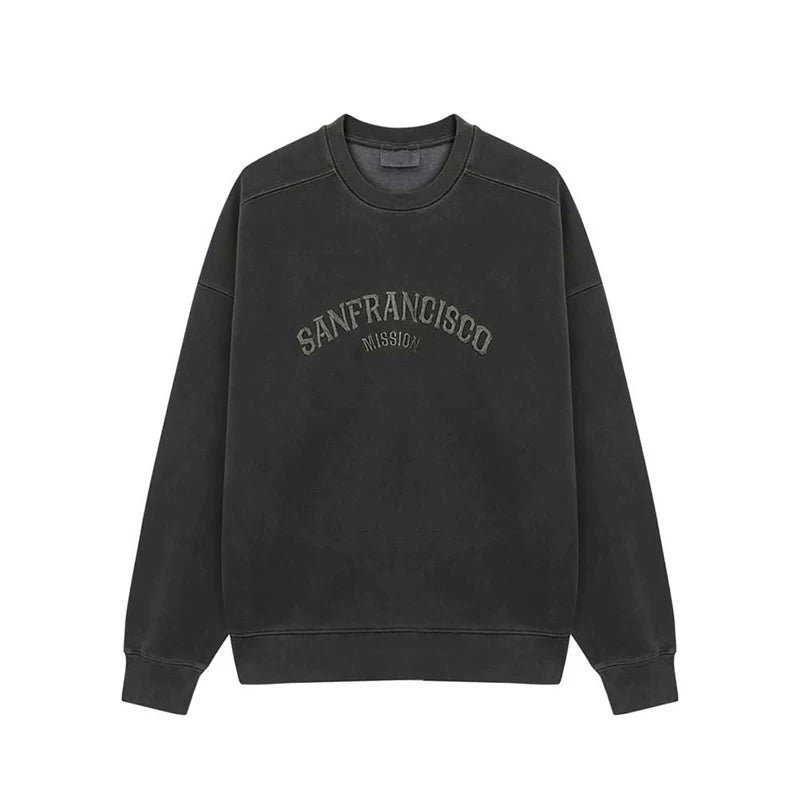 1627207:3232478,6176593310205,1627207:3232478,6176593310206,1627207:3232478,6176593310207,6176593310205,6176593310206,6176593310207, Heavyweight Embroidered Letter Crewneck Sweatshirt