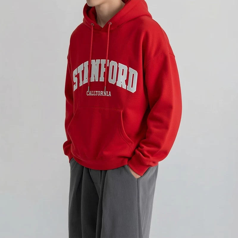 Heavyweight Embroidered Letter Hooded Sweatshirt 4