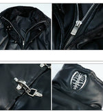 Heavyweight Faux Leather Buckle Puffer Jacket 5