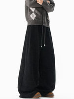 Heavyweight Fleece-Lined Wide-Leg Casual Pants 4