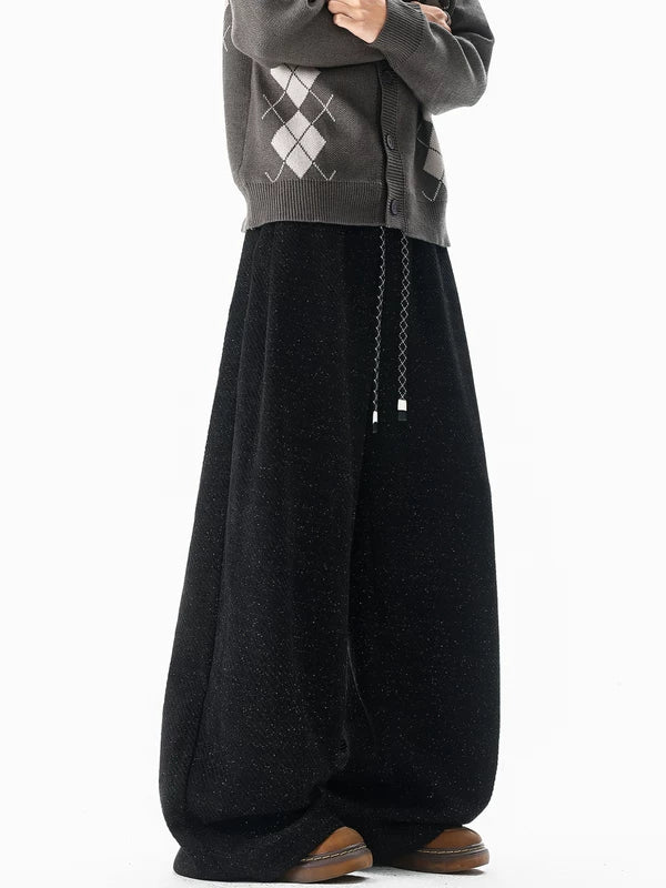 Heavyweight Fleece-Lined Wide-Leg Casual Pants 4