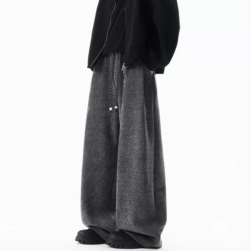 6146711370704,6146711370706,6146711370708,6146711370710,6146711370702, Heavyweight Fleece-Lined Wide-Leg Casual Pants