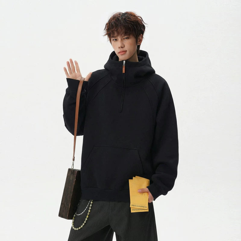 6011031992181,6011031992182,6011031992183,6011031992184, Heavyweight Half-Zip Hooded Pullover Sweatshirt