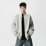 5969201760867,5969201760868,5969201760869,5969201760870,5969201760871,5969201760872, Heavyweight Knit Zip-Up Stand Collar Cardigan