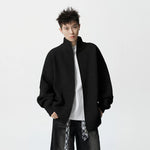 5969201760879,5969201760880,5969201760881,5969201760882,5969201760883,5969201760884, Heavyweight Knit Zip-Up Stand Collar Cardigan