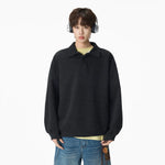 6192161807616,6192161807617,6192161807618,6192161807619,6192161807620, Heavyweight Long Sleeve Polo Pullover Shirt