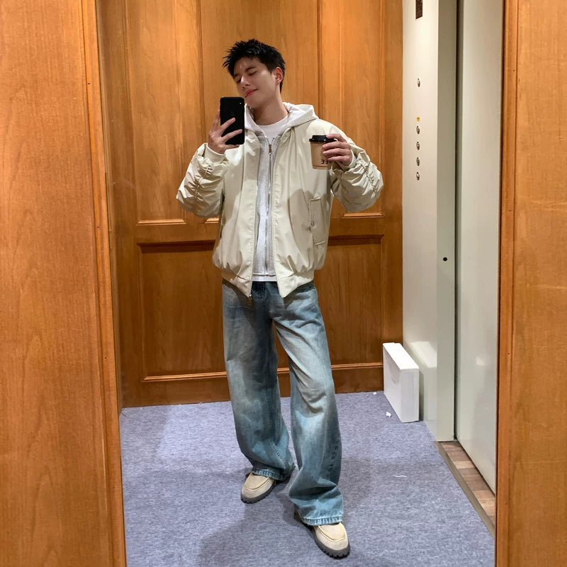 Heavyweight Streetwear Stand-Collar Bomber Jacket 4