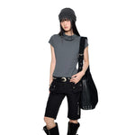 6190634663859,6190634663862,6190634663865, High Neck Short Sleeve Slim Turtleneck Top