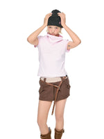 6189962803395,6189962803396,6189962803397, High Neck Short Sleeve Slim Turtleneck Top