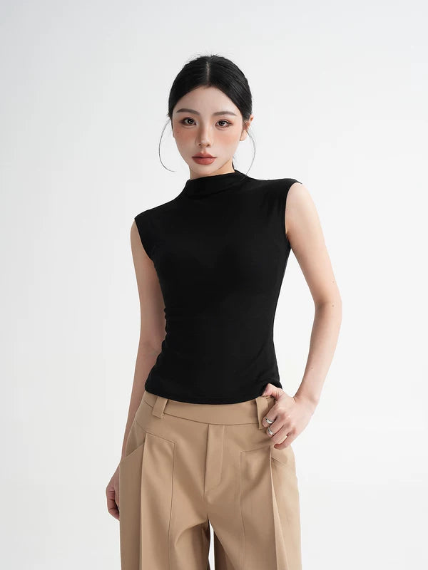 High Neck Sleeveless Slim Fit Tank 3