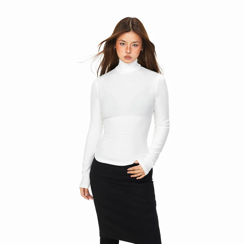 ,1627207:28320,6150834355566,1627207:28320,6150834355565,1627207:28320,6150834355567,6150834355566,6150834355565,6150834355567, High-Neck Stretch Knit Base Layer Top