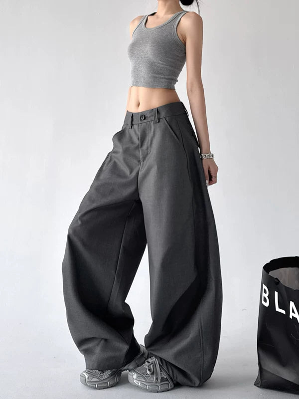High Waist Curved Wide Leg Pants 5