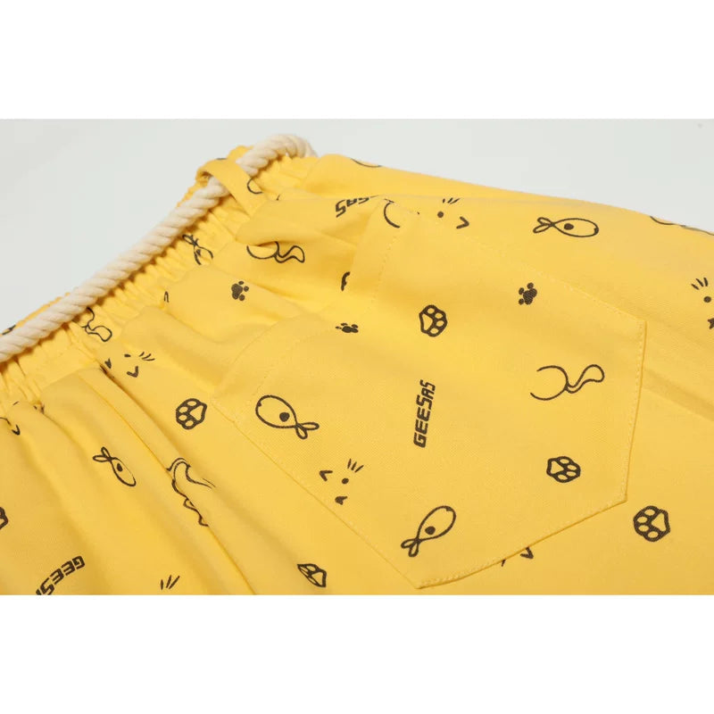 High-Waisted Cartoon Print Wide-Leg Pants 2