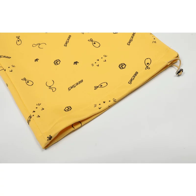 High-Waisted Cartoon Print Wide-Leg Pants 4